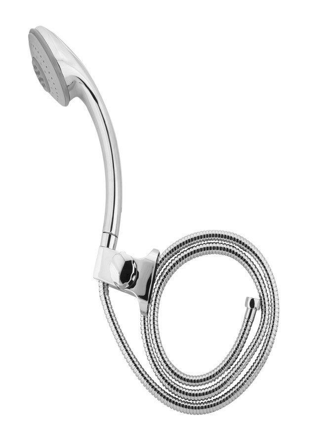 هيندوير دش تدليك يدوي موفر للمياه من هندوير F160007CP بخمسة تدفقات مع خرطوم مرن وخطاف حائط قابل للتعديل (كروم) - Image 1